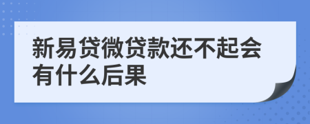 新易贷微贷款还不起会有什么后果