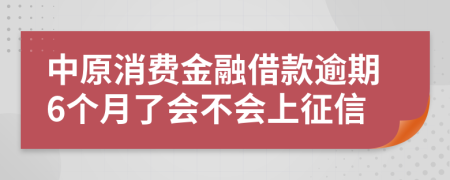 中原消费金融借款逾期6个月了会不会上征信