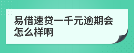 易借速贷一千元逾期会怎么样啊