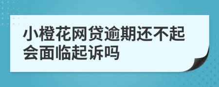 小橙花网贷逾期还不起会面临起诉吗