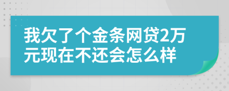 我欠了个金条网贷2万元现在不还会怎么样