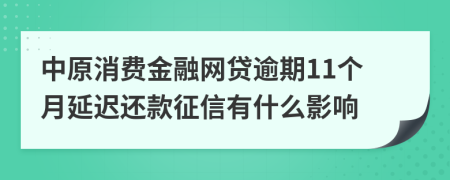 中原消费金融网贷逾期11个月延迟还款征信有什么影响