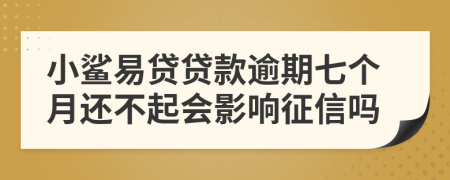 小鲨易贷贷款逾期七个月还不起会影响征信吗