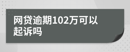网贷逾期102万可以起诉吗