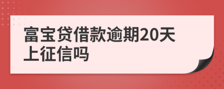 富宝贷借款逾期20天上征信吗