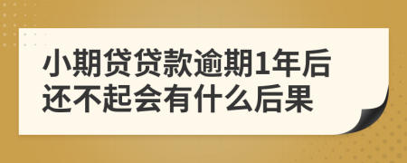 小期贷贷款逾期1年后还不起会有什么后果