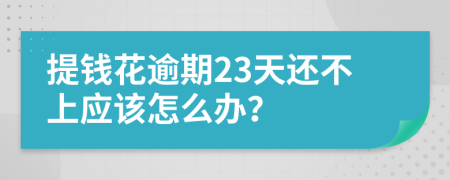 提钱花逾期23天还不上应该怎么办？