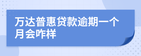 万达普惠贷款逾期一个月会咋样