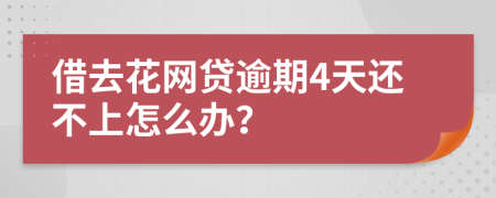 借去花网贷逾期4天还不上怎么办？