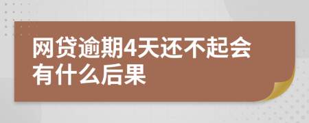 网贷逾期4天还不起会有什么后果