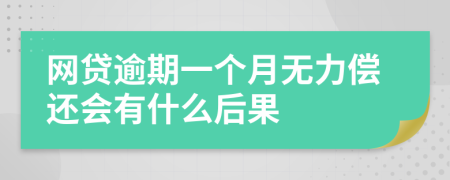 网贷逾期一个月无力偿还会有什么后果