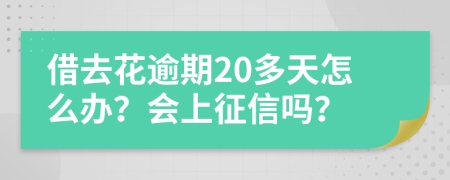 借去花逾期20多天怎么办？会上征信吗？