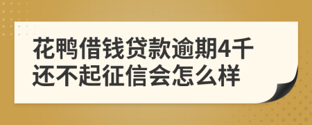 花鸭借钱贷款逾期4千还不起征信会怎么样