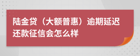 陆金贷（大额普惠）逾期延迟还款征信会怎么样