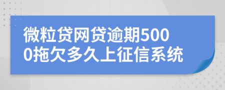 微粒贷网贷逾期5000拖欠多久上征信系统