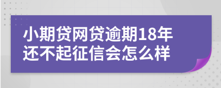 小期贷网贷逾期18年还不起征信会怎么样