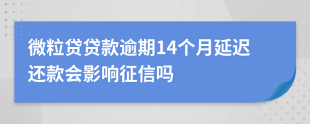 微粒贷贷款逾期14个月延迟还款会影响征信吗