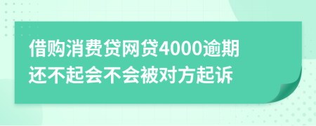 借购消费贷网贷4000逾期还不起会不会被对方起诉