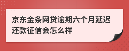 京东金条网贷逾期六个月延迟还款征信会怎么样