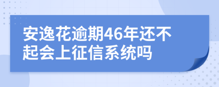 安逸花逾期46年还不起会上征信系统吗