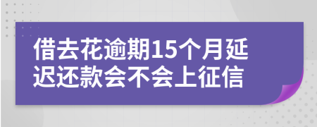 借去花逾期15个月延迟还款会不会上征信