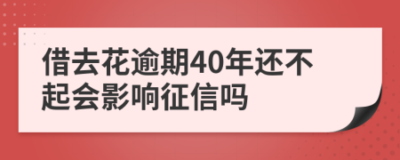 借去花逾期40年还不起会影响征信吗