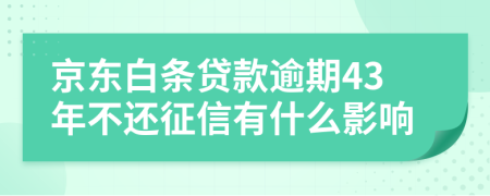 京东白条贷款逾期43年不还征信有什么影响