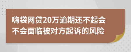 嗨袋网贷20万逾期还不起会不会面临被对方起诉的风险