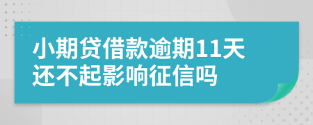 小期贷借款逾期11天还不起影响征信吗