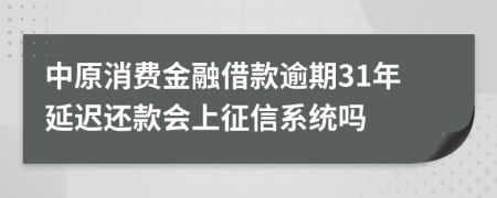 中原消费金融借款逾期31年延迟还款会上征信系统吗