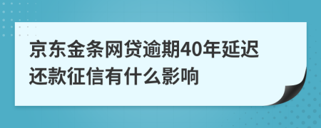 京东金条网贷逾期40年延迟还款征信有什么影响