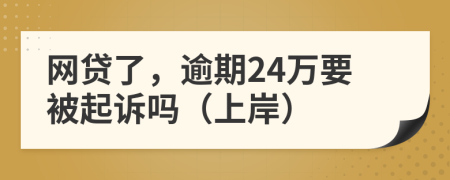 网贷了，逾期24万要被起诉吗（上岸）