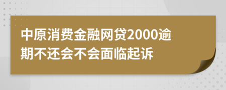 中原消费金融网贷2000逾期不还会不会面临起诉