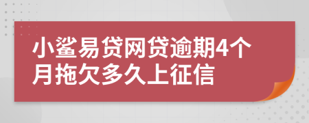 小鲨易贷网贷逾期4个月拖欠多久上征信