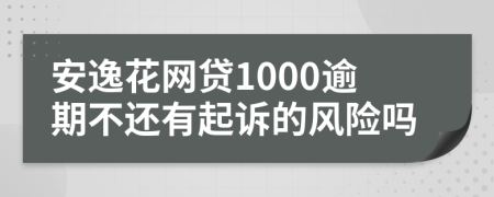 安逸花网贷1000逾期不还有起诉的风险吗