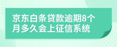 京东白条贷款逾期8个月多久会上征信系统