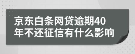 京东白条网贷逾期40年不还征信有什么影响