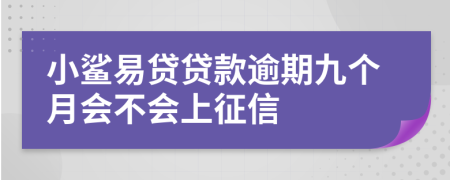 小鲨易贷贷款逾期九个月会不会上征信