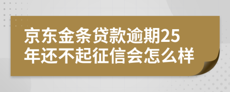 京东金条贷款逾期25年还不起征信会怎么样