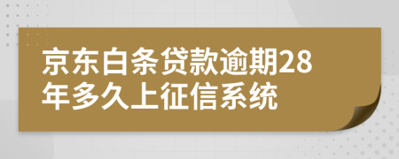 京东白条贷款逾期28年多久上征信系统