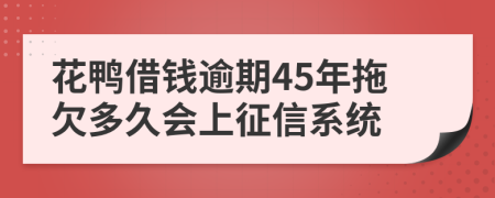 花鸭借钱逾期45年拖欠多久会上征信系统