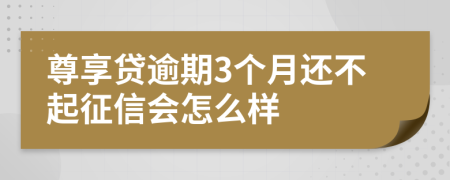 尊享贷逾期3个月还不起征信会怎么样