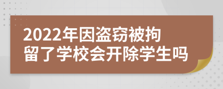 2022年因盗窃被拘留了学校会开除学生吗