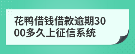 花鸭借钱借款逾期3000多久上征信系统