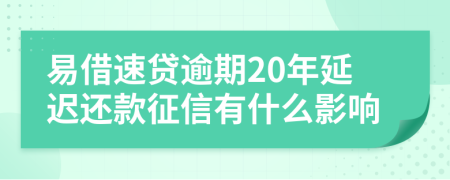 易借速贷逾期20年延迟还款征信有什么影响