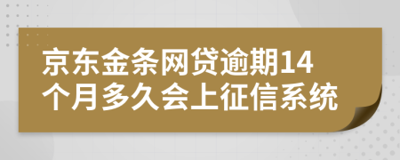 京东金条网贷逾期14个月多久会上征信系统