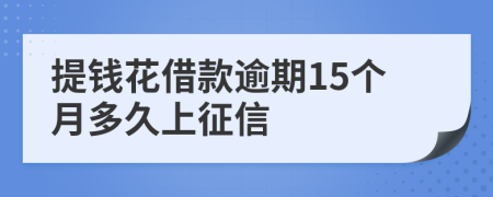 提钱花借款逾期15个月多久上征信