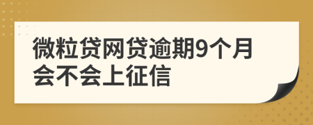 微粒贷网贷逾期9个月会不会上征信