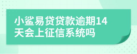 小鲨易贷贷款逾期14天会上征信系统吗