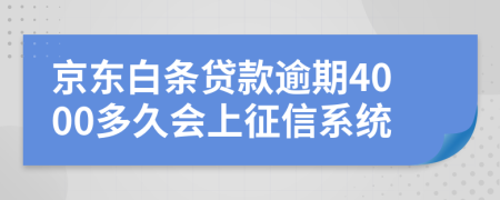 京东白条贷款逾期4000多久会上征信系统